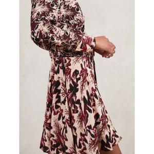 REISS LORA  Printed Tie-Waist Flippy Mini Dress